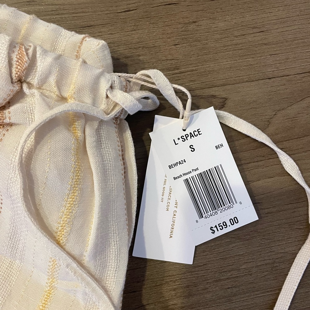 L*Space Beige and Yellow Beach House Vest and Pants - Picture 8 of 10